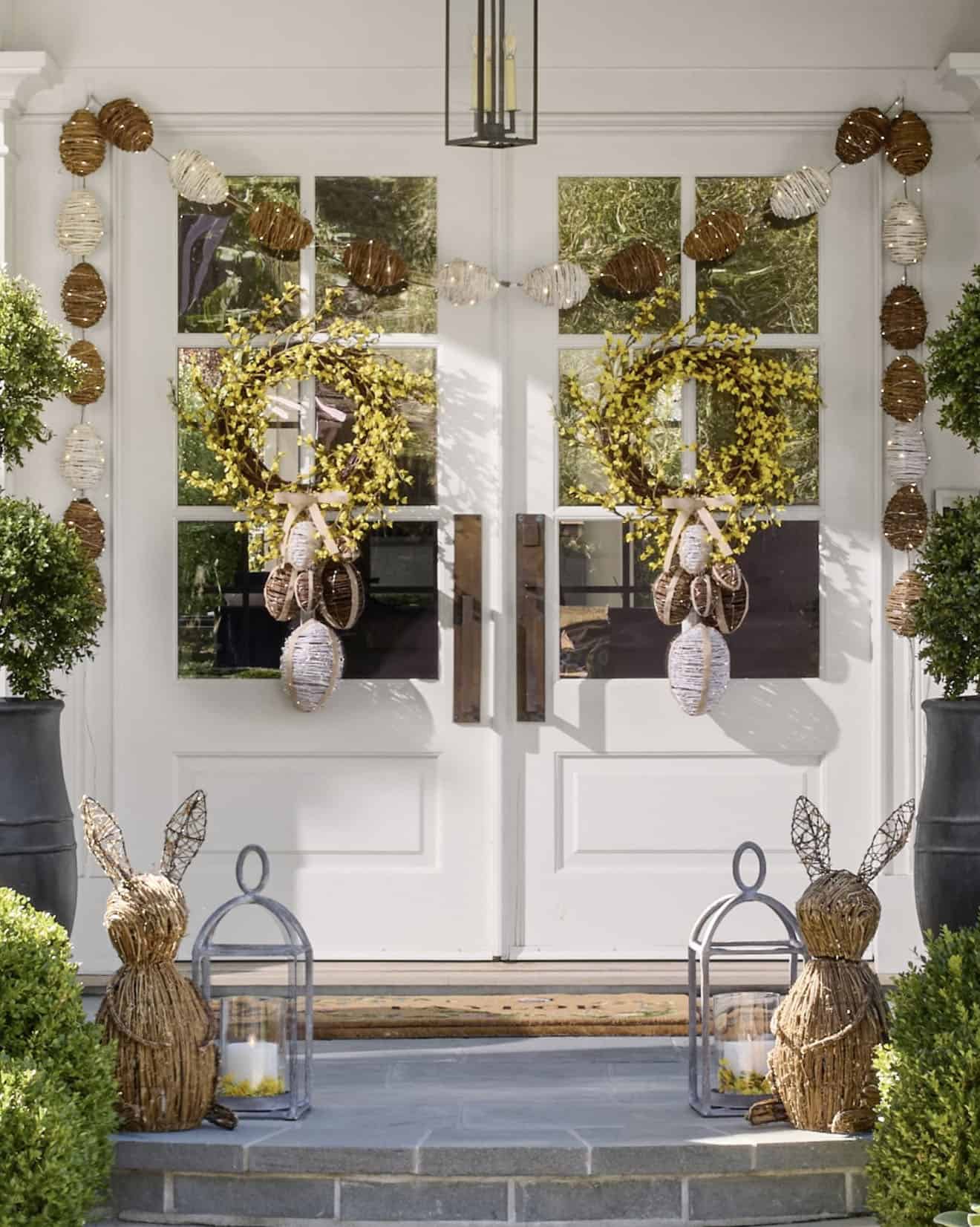 easter decorated front porch