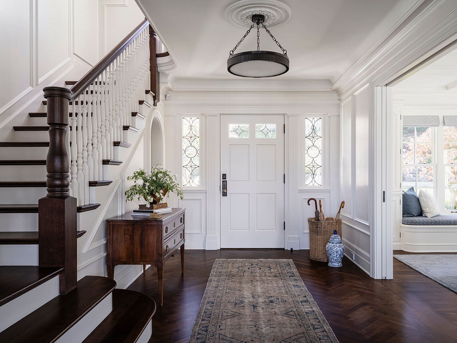 traditional style home entry with a staircase