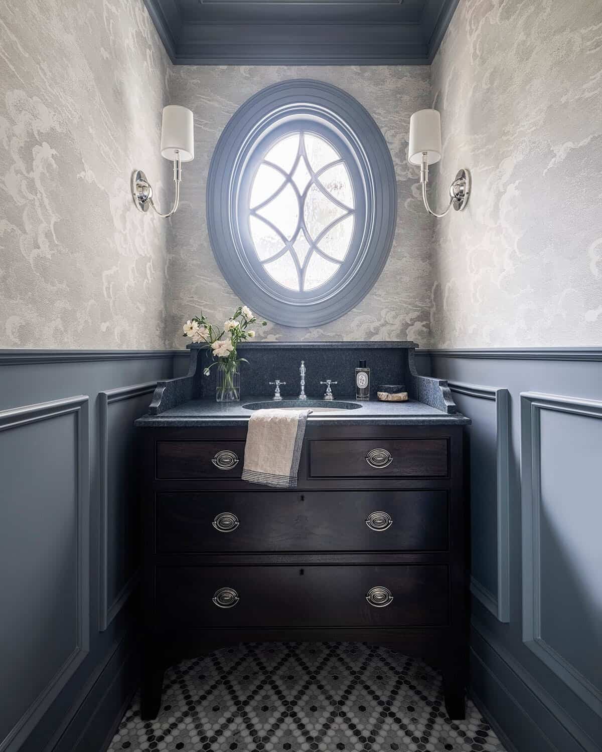 traditional style powder room