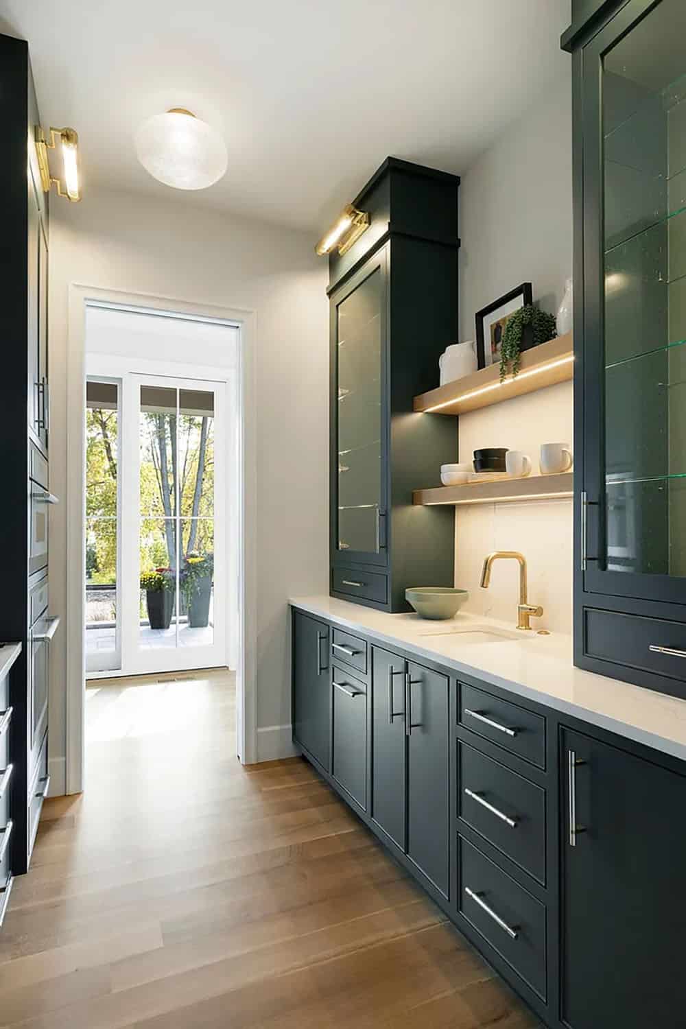 contemporary scullery with a sink