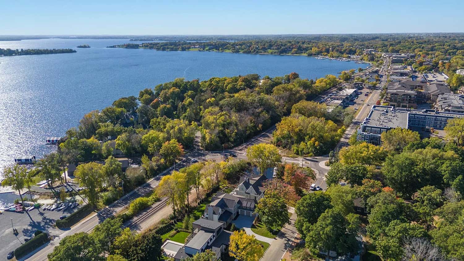 contemporary home exterior aerial view