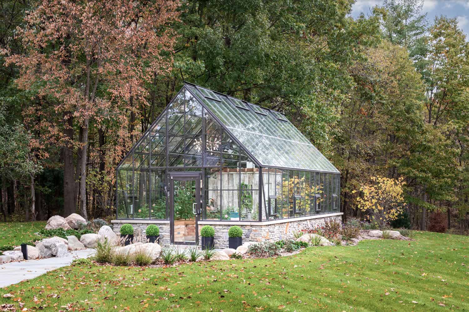 modern glass greenhouse