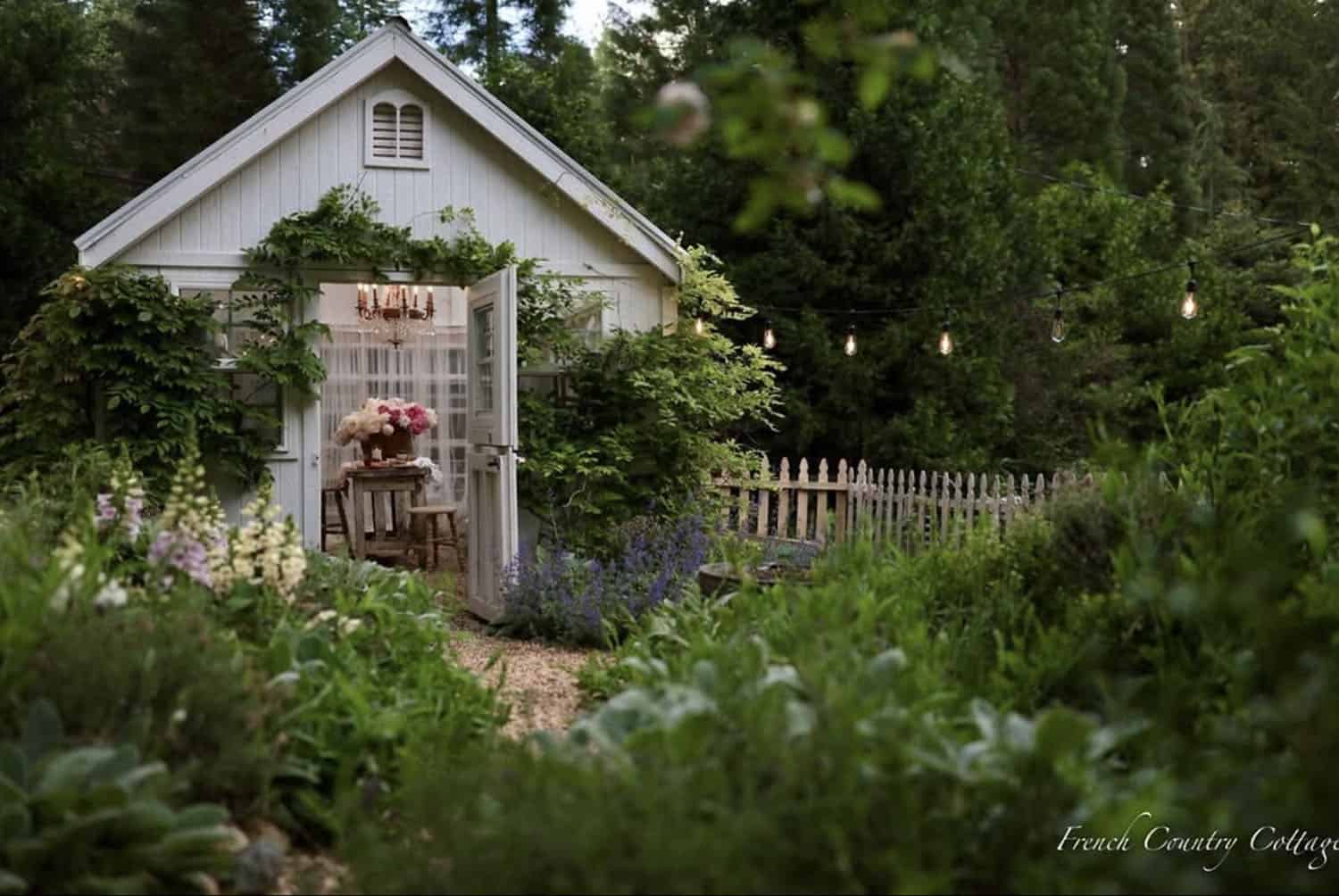 exterior greenhouse surrounded by gardens