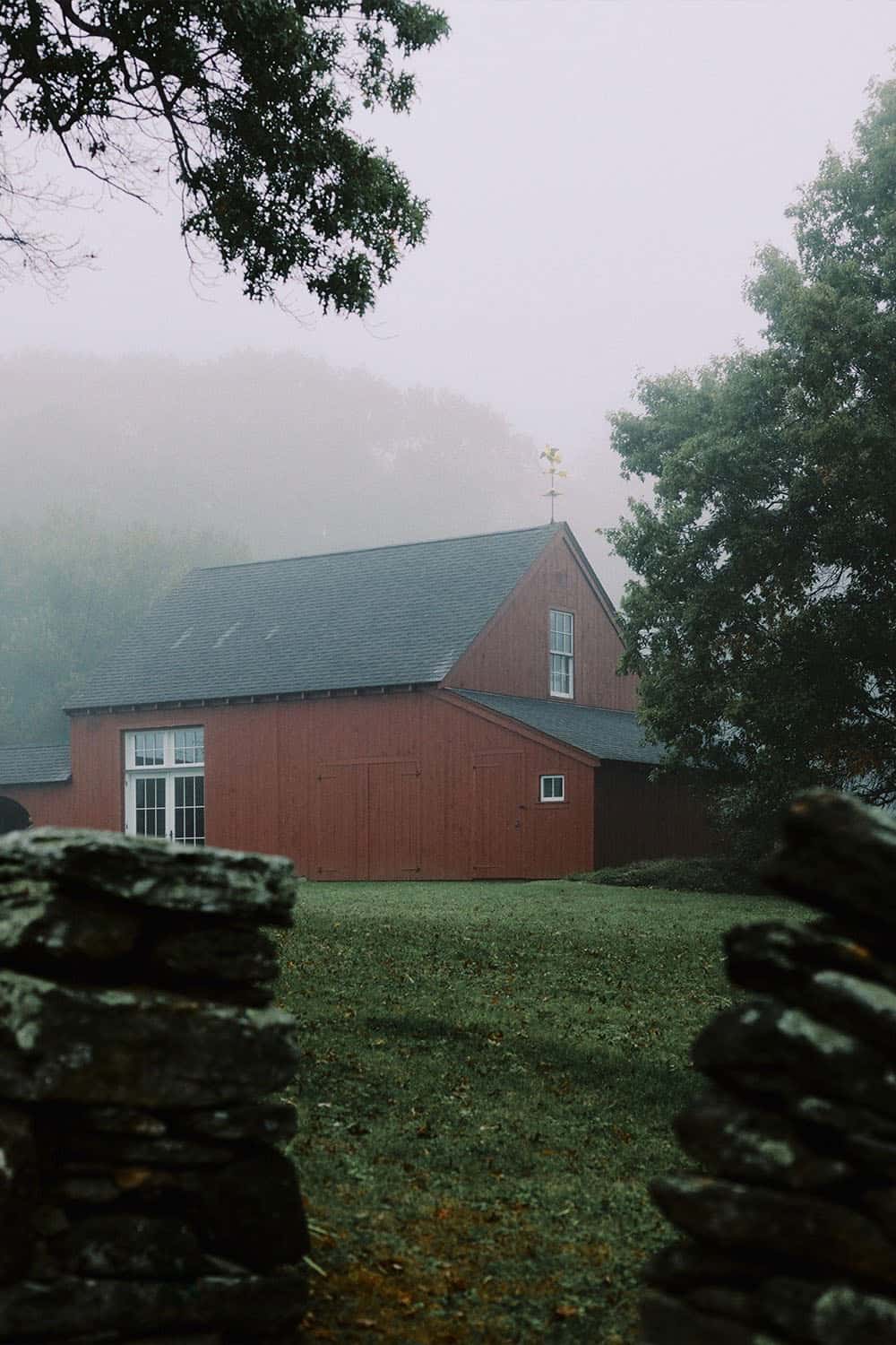 historic farmhouse red barn exterior