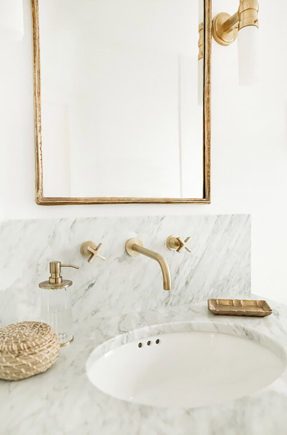 transitional stye bathroom vanity detail