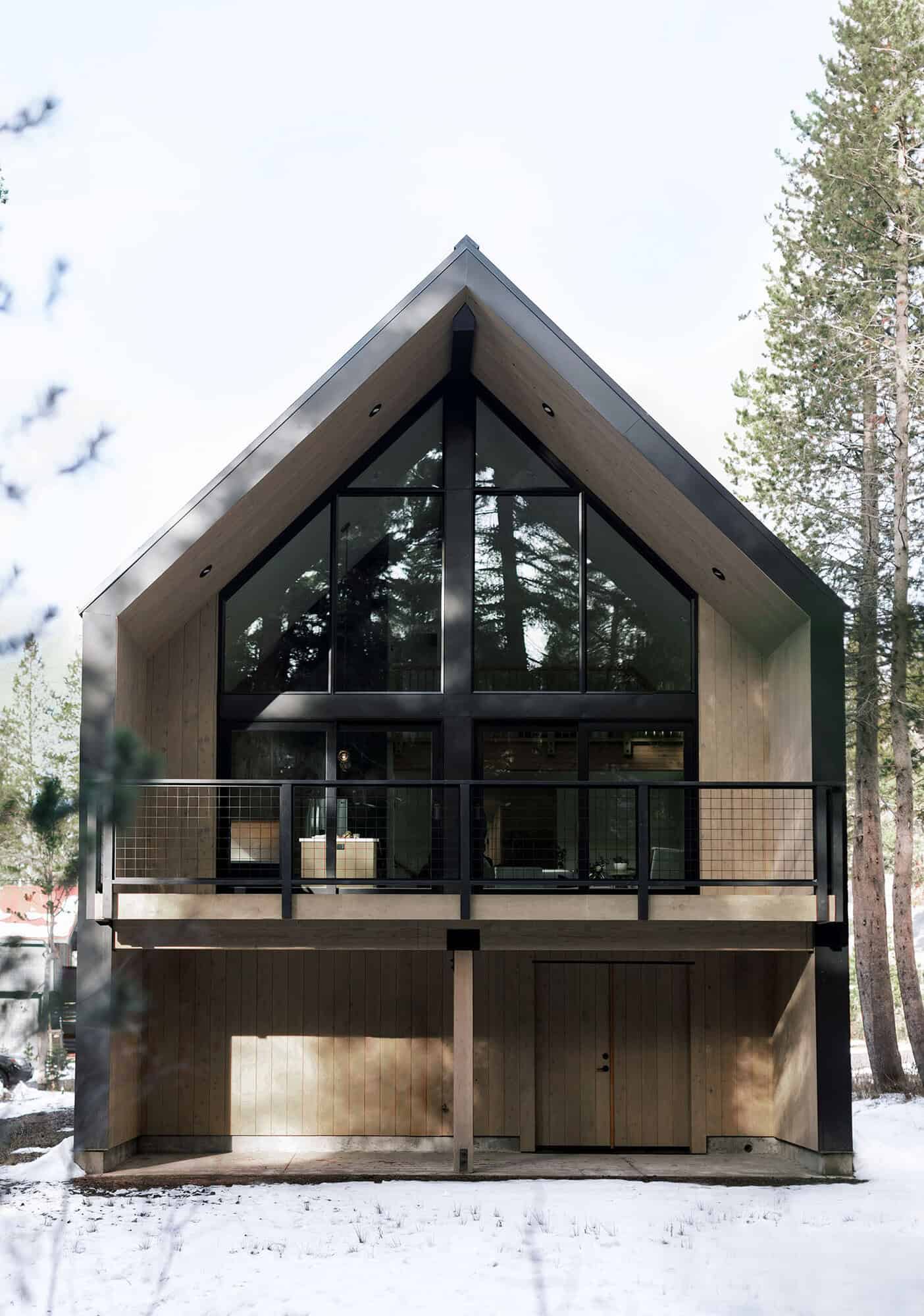 japandi style mountain house exterior
