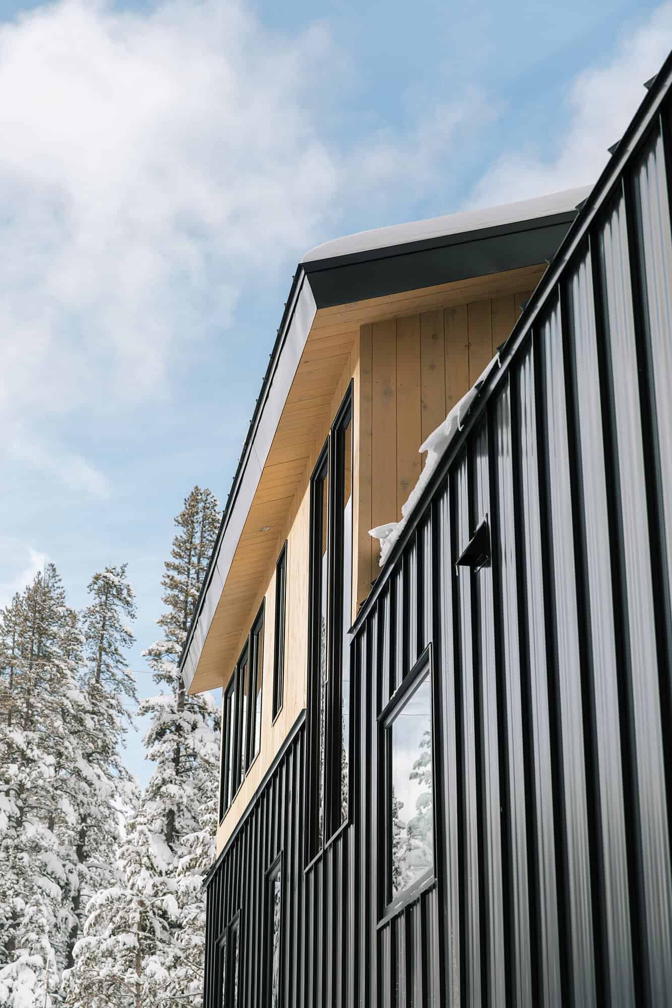 japandi style mountain house exterior