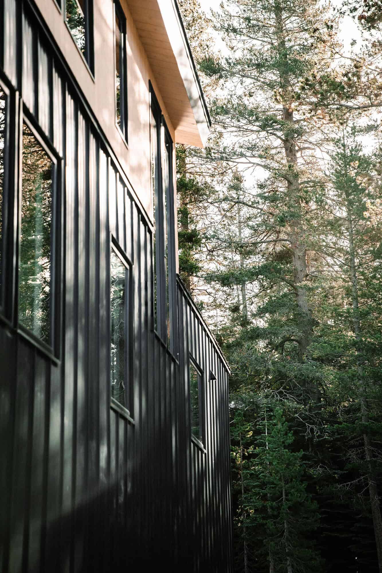japandi style mountain house exterior