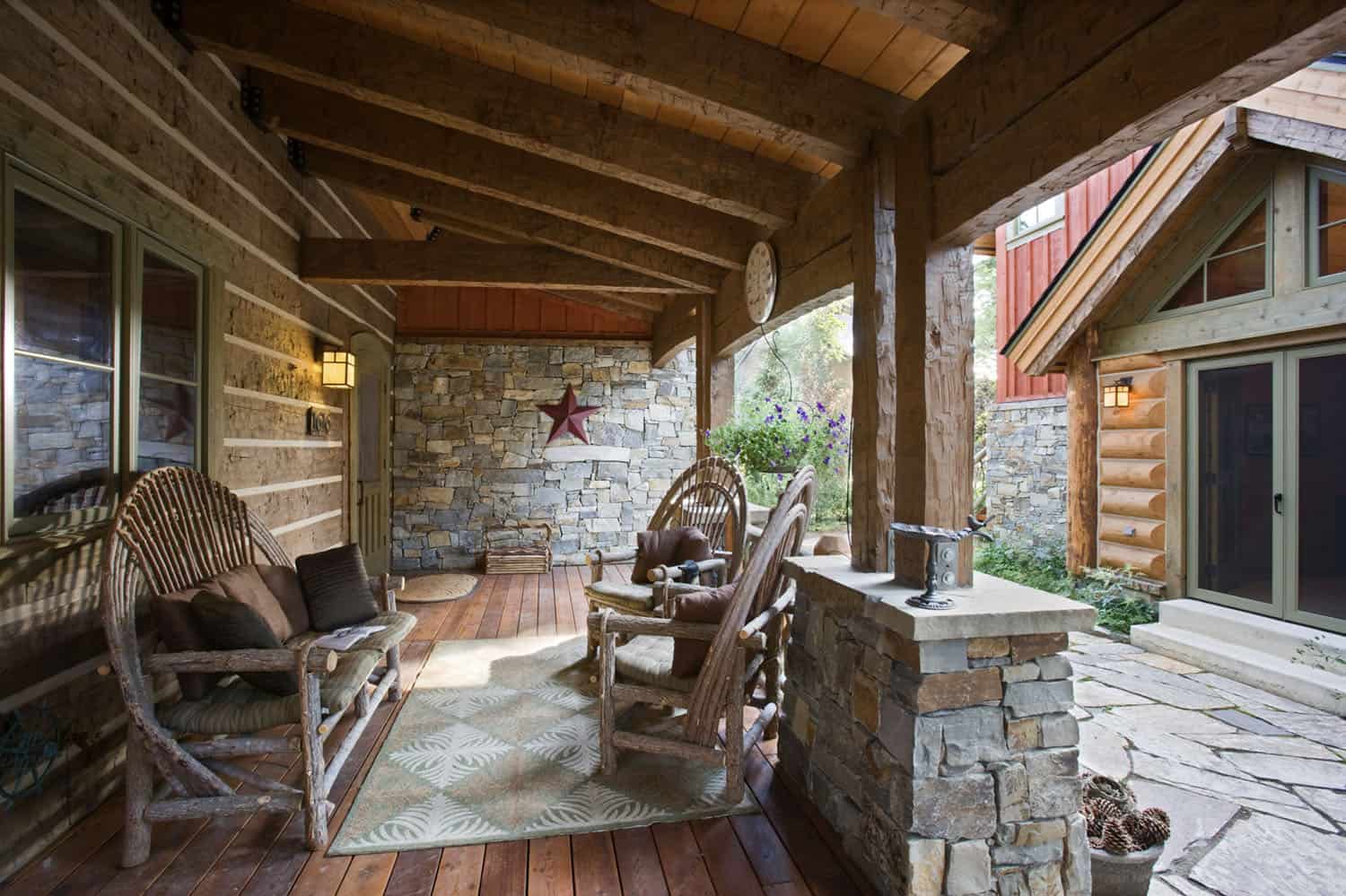 rustic covered porch