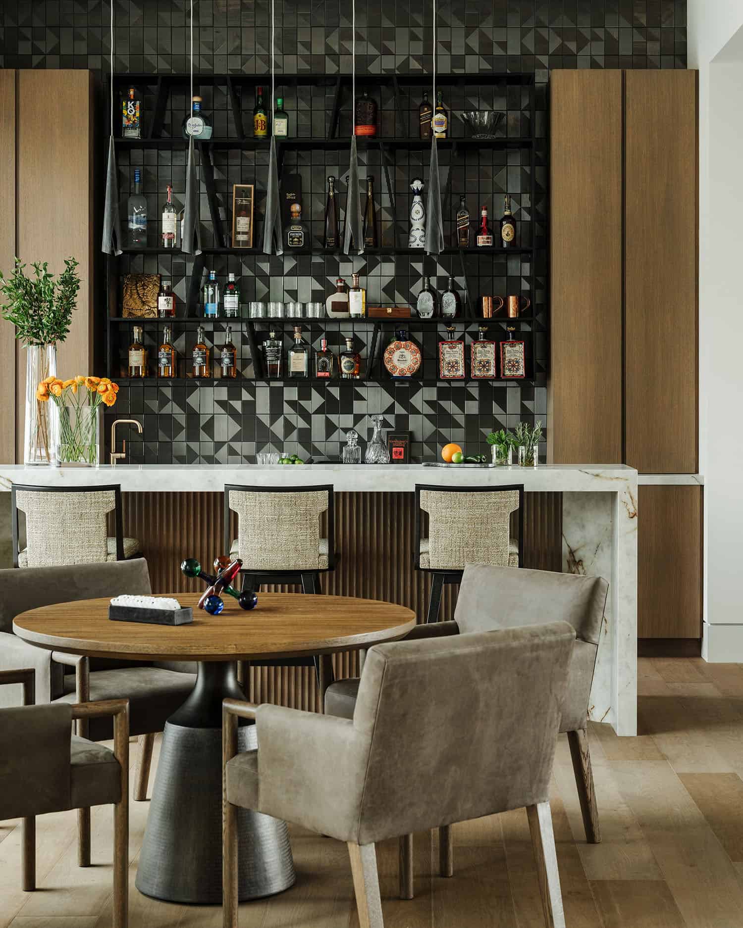 contemporary home bar