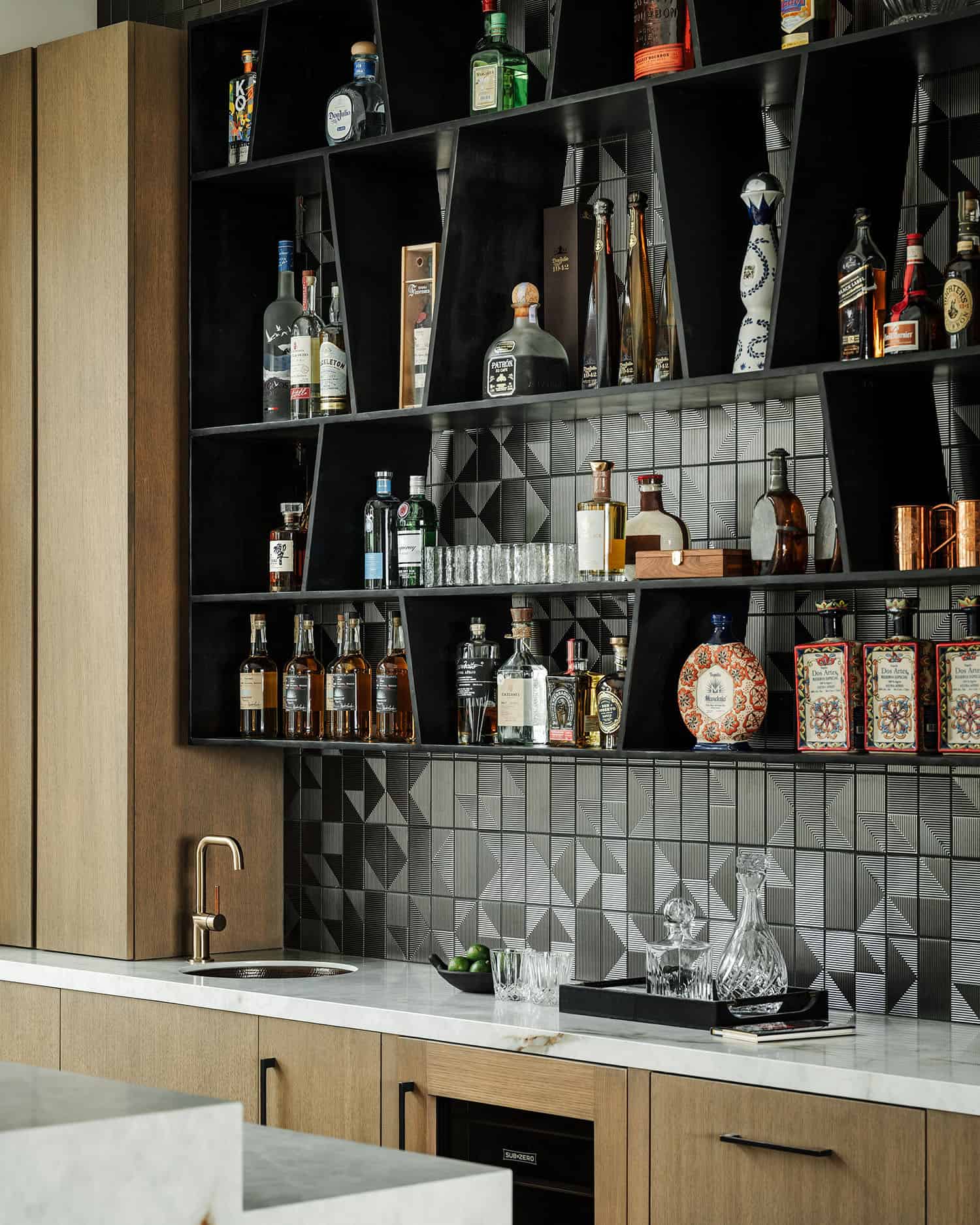 contemporary home bar