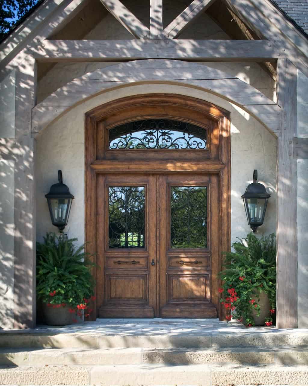 mediterranean style house exterior entry