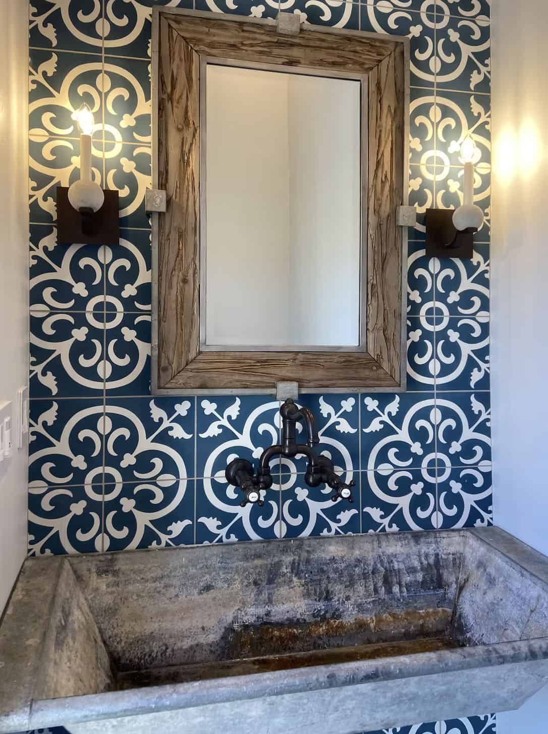 farmhouse style pool bathroom