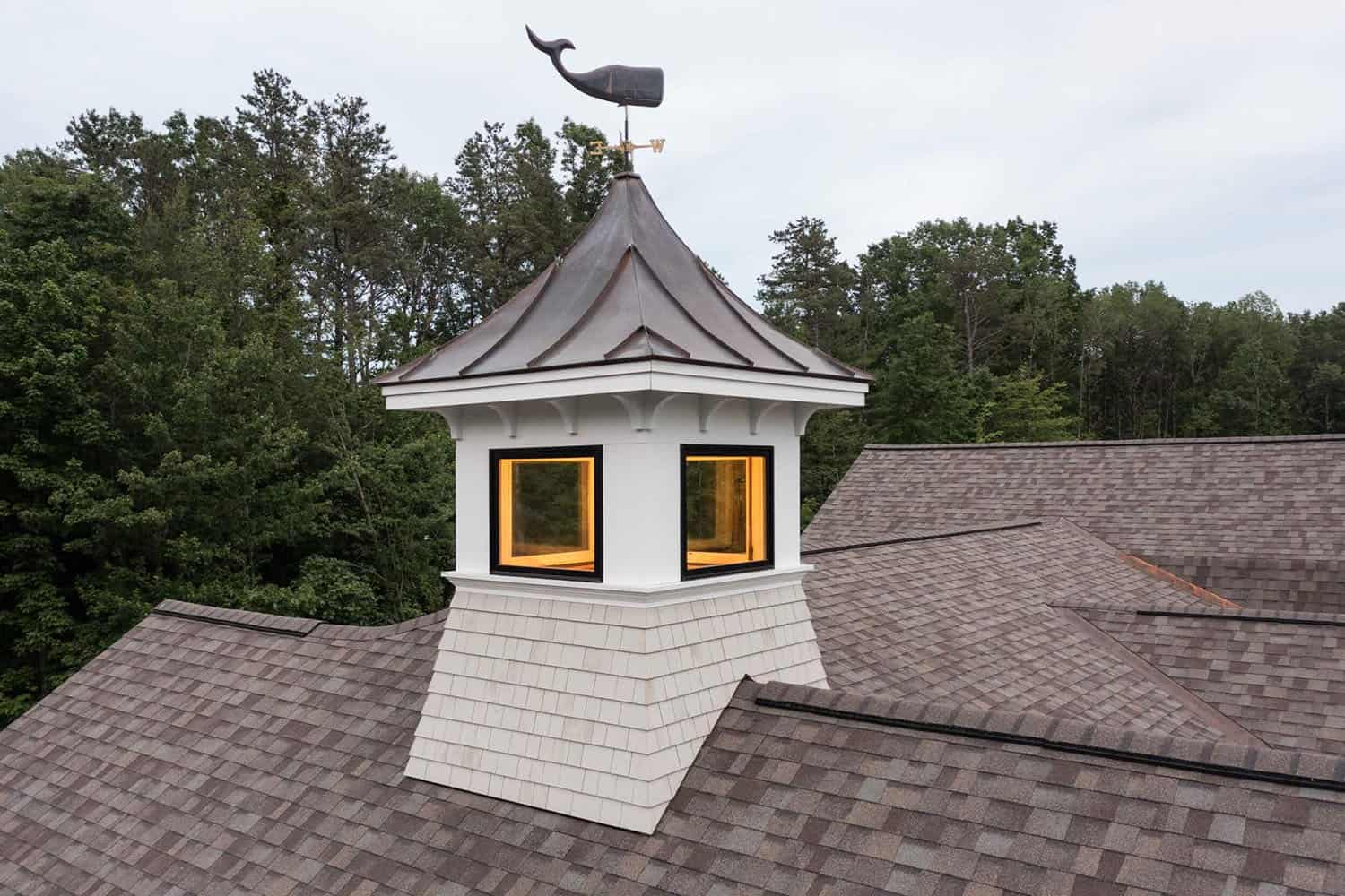 contemporary home exterior roof with a cupola