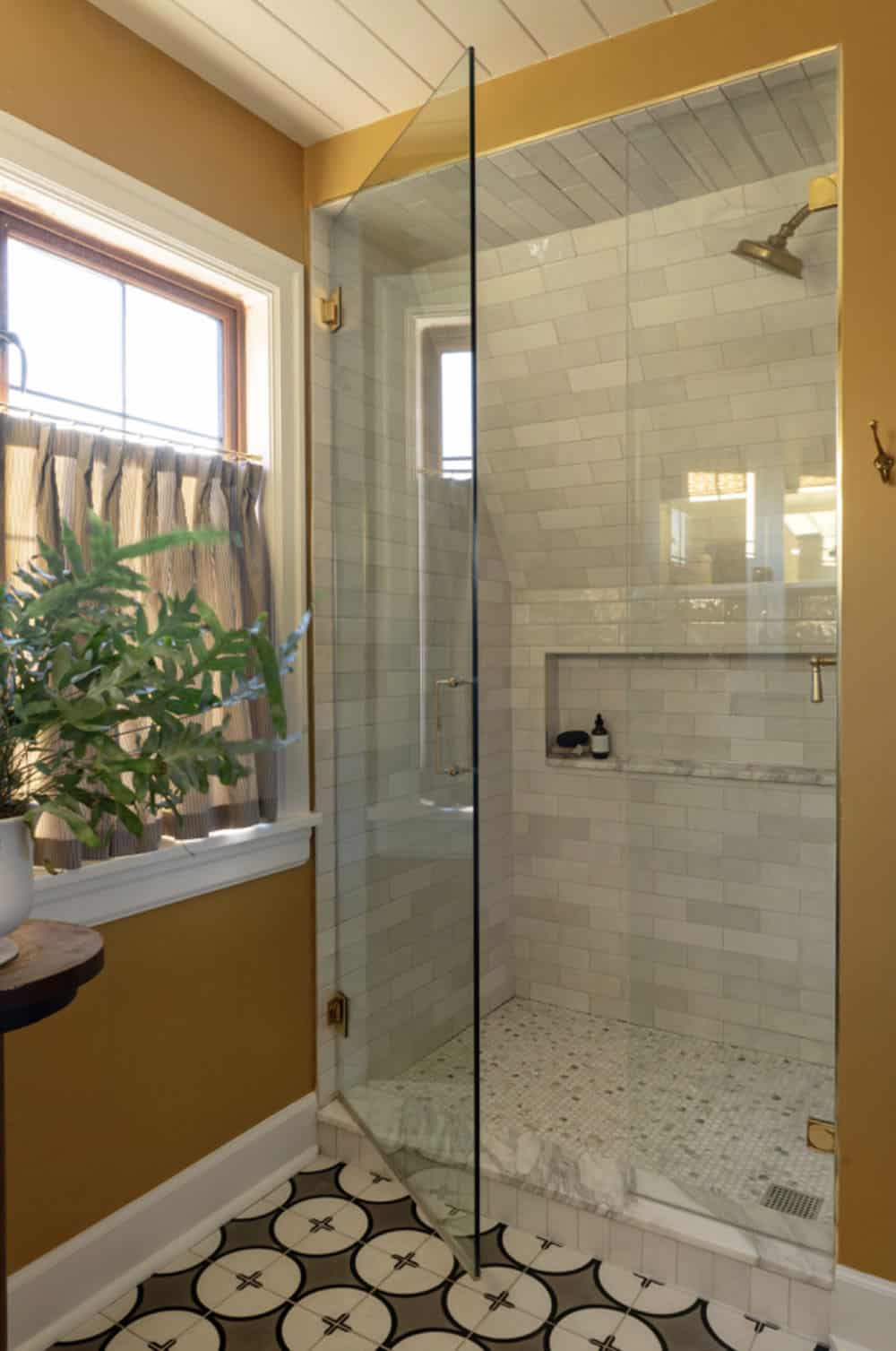 contemporary bathroom with a shower