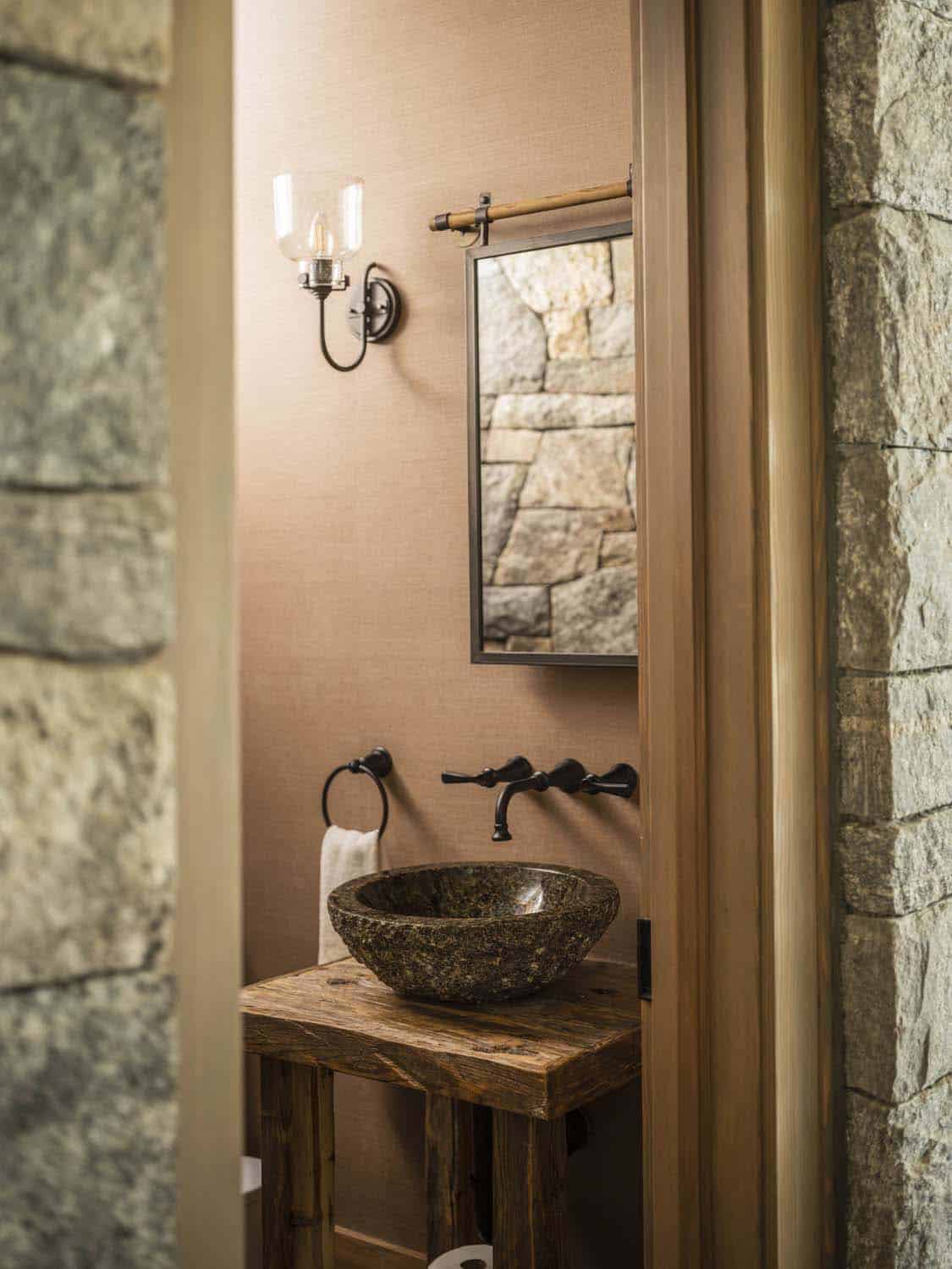 rustic powder room