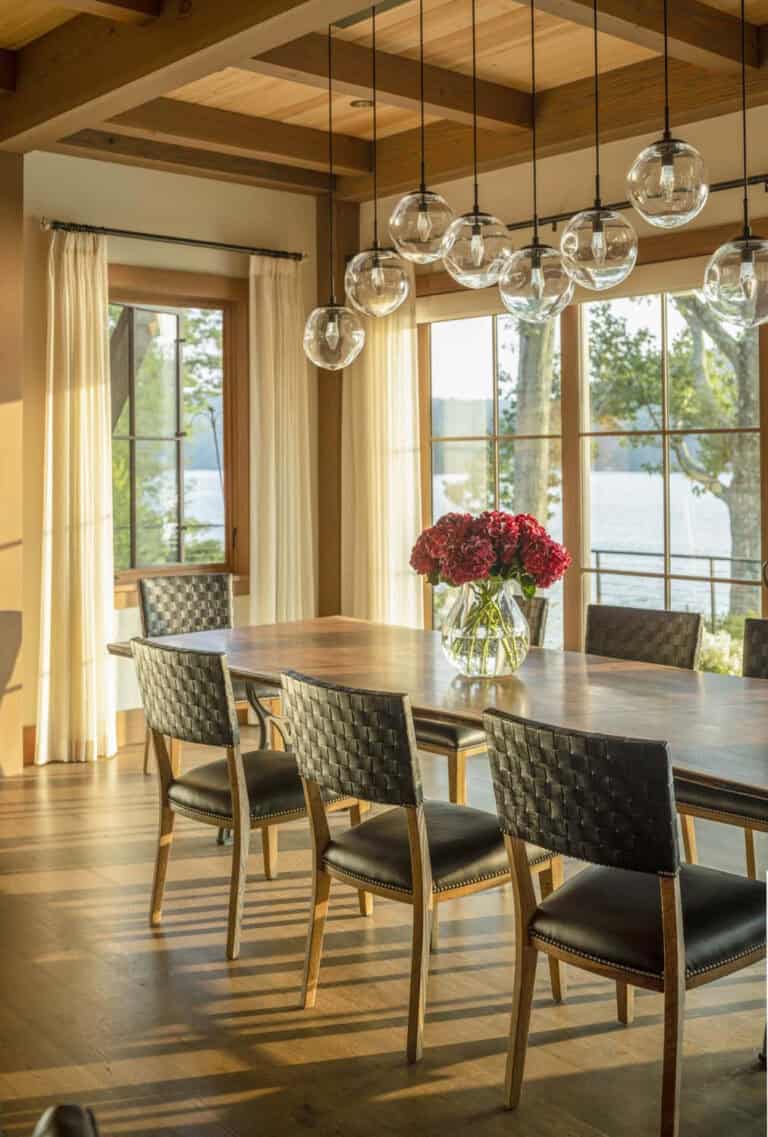 Adirondack-inspired home in New England celebrates serene lakeside views