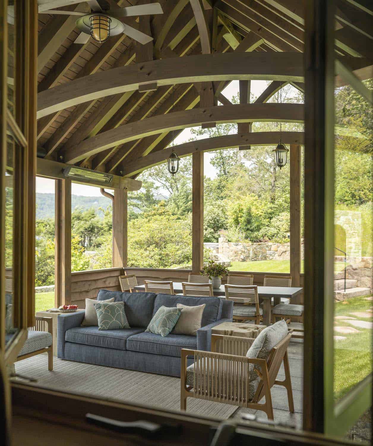 rustic covered porch