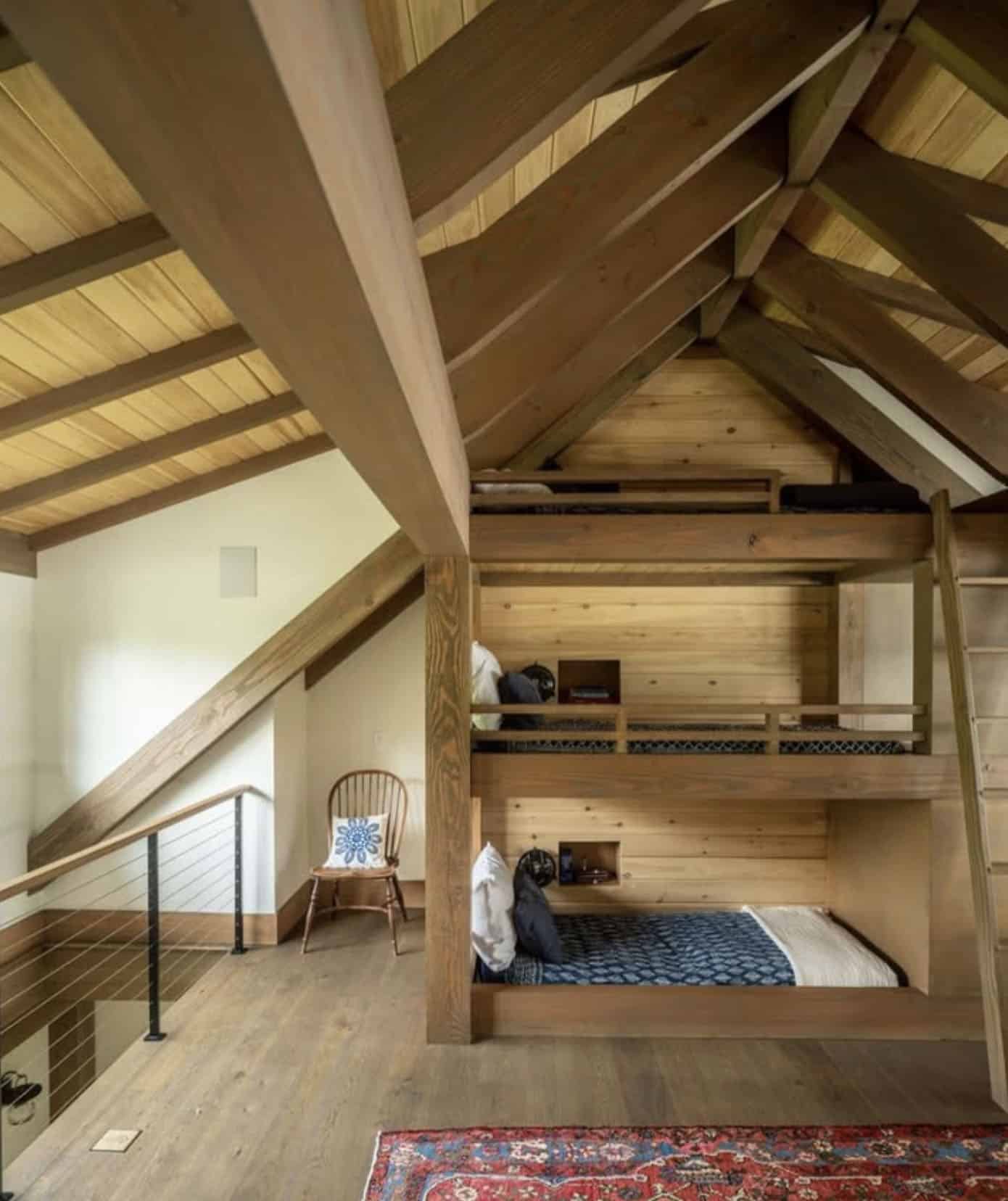 rustic bunk bedroom