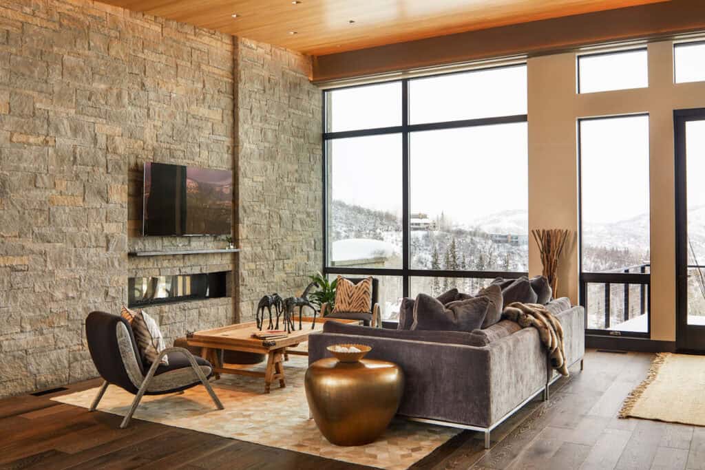 This stunning mountain getaway in Snowmass Village boasts captivating views