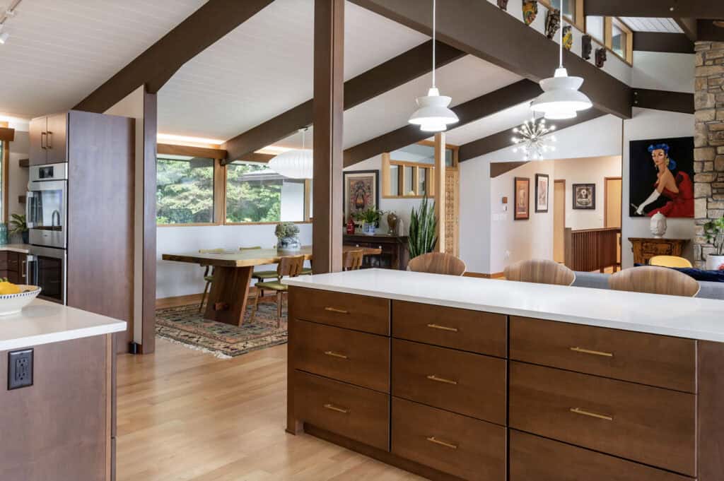 A stunning midcentury deck house in North Carolina invites nature inside