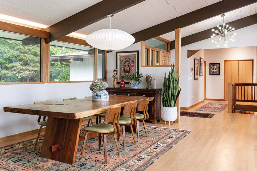 A stunning midcentury deck house in North Carolina invites nature inside