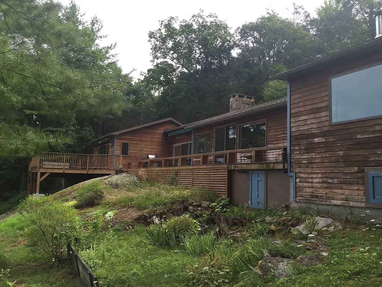 exterior view of the former cabin on the site