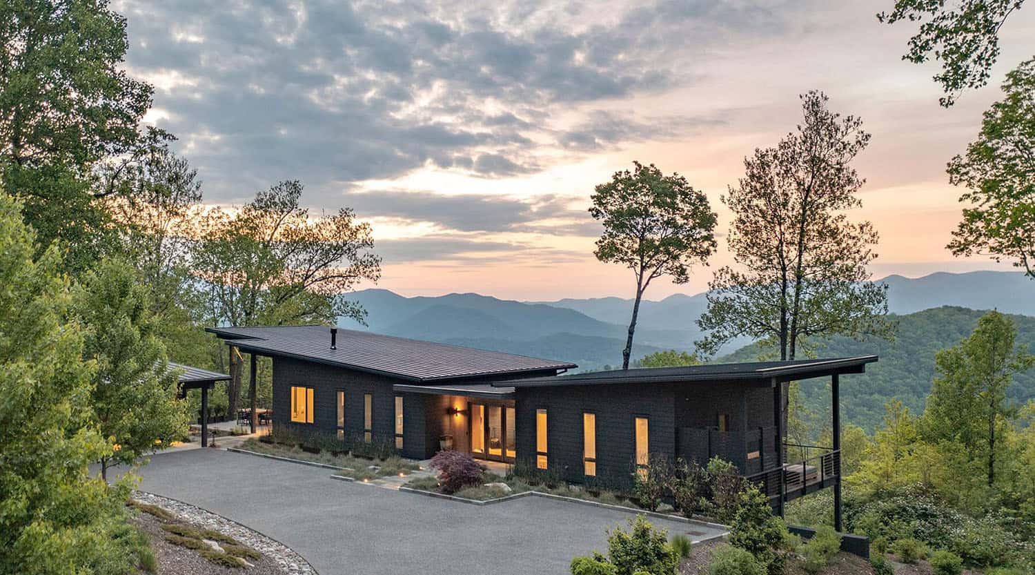 contemporary mountain home exterior