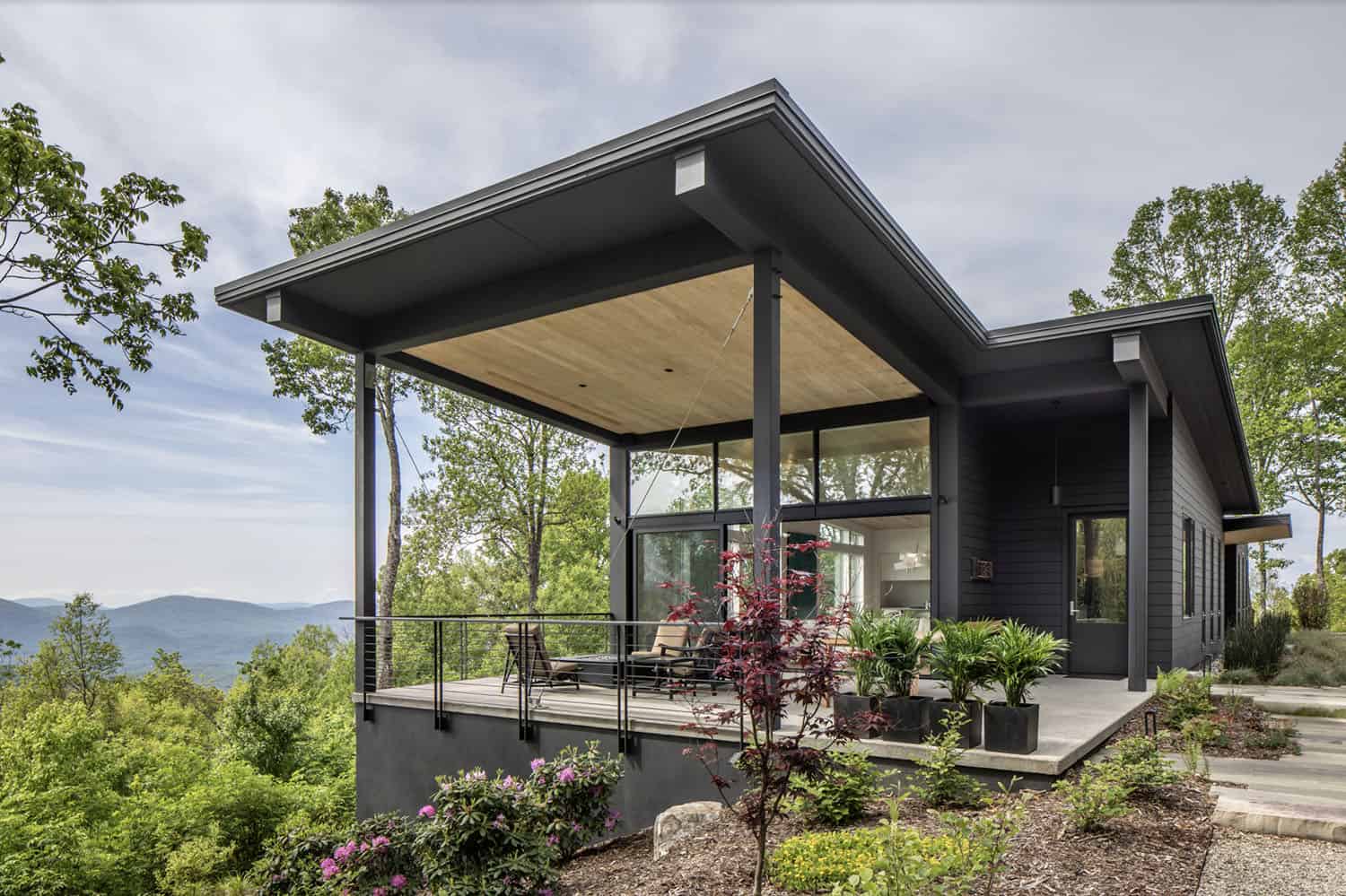 contemporary mountain home exterior