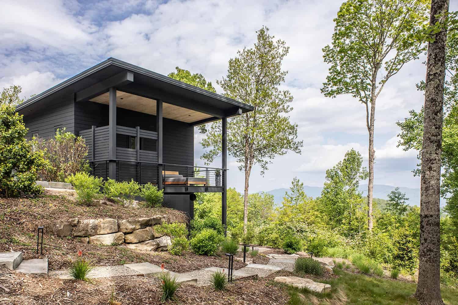 contemporary mountain home exterior