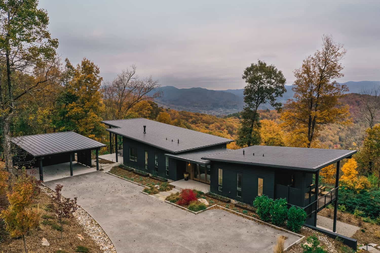 contemporary mountain home exterior