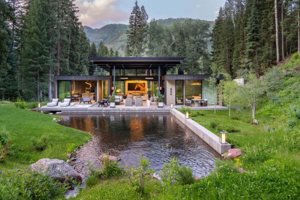 featured posts image for Tour this insanely beautiful modern zen house nestled along a creek in Aspen