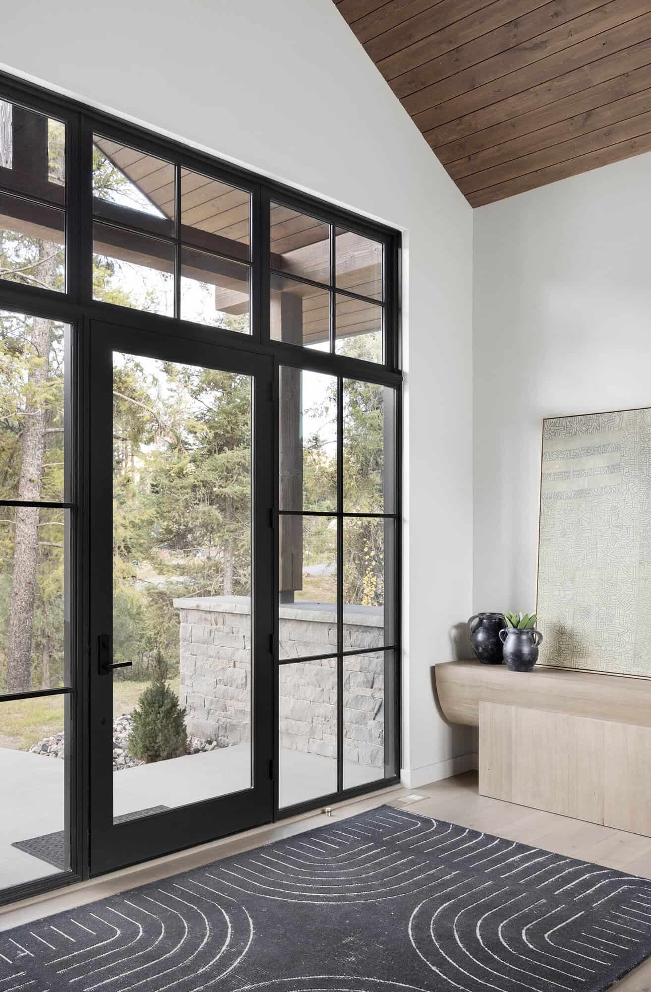 modern rustic mountain home entry