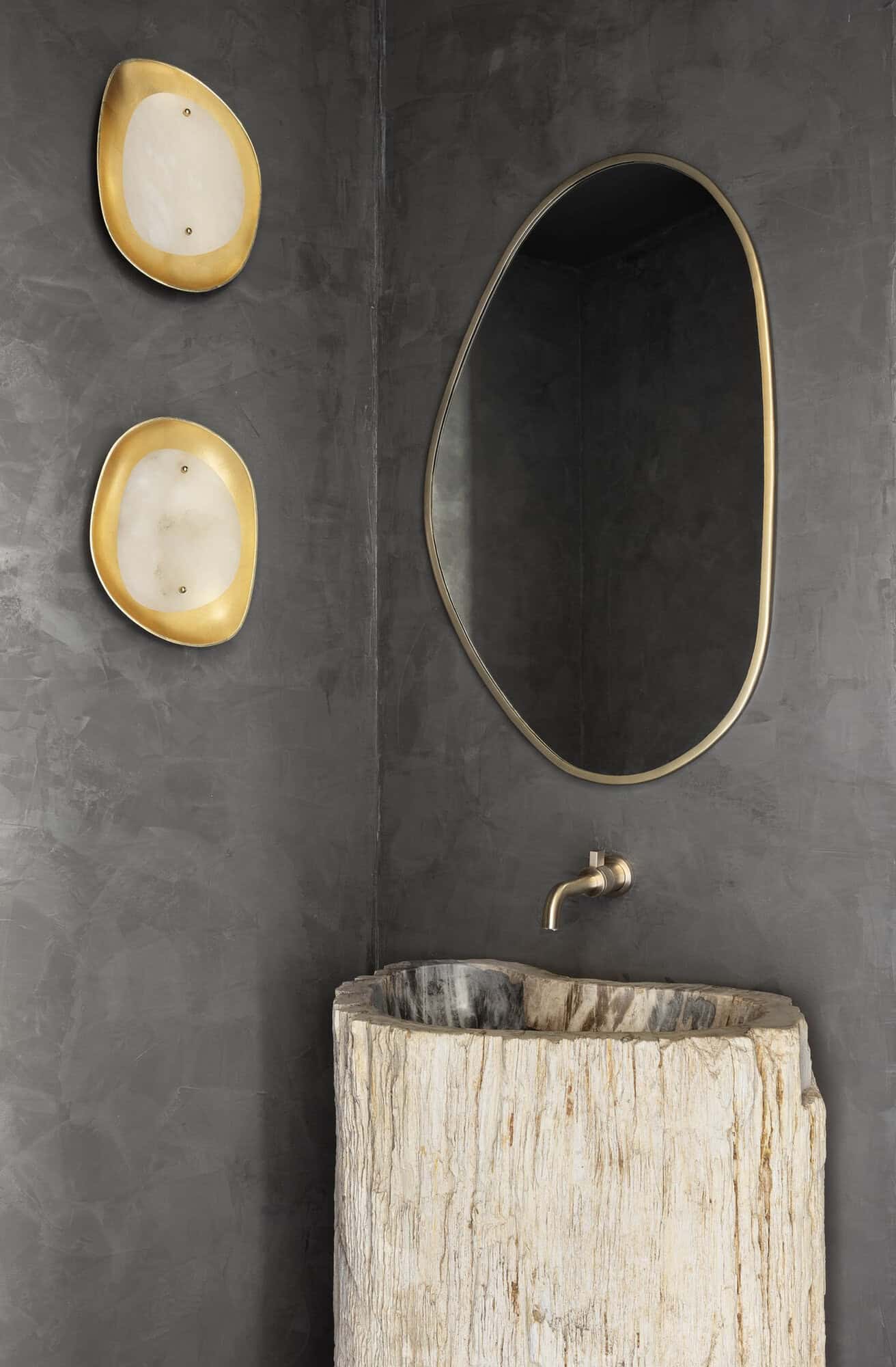 modern rustic powder room