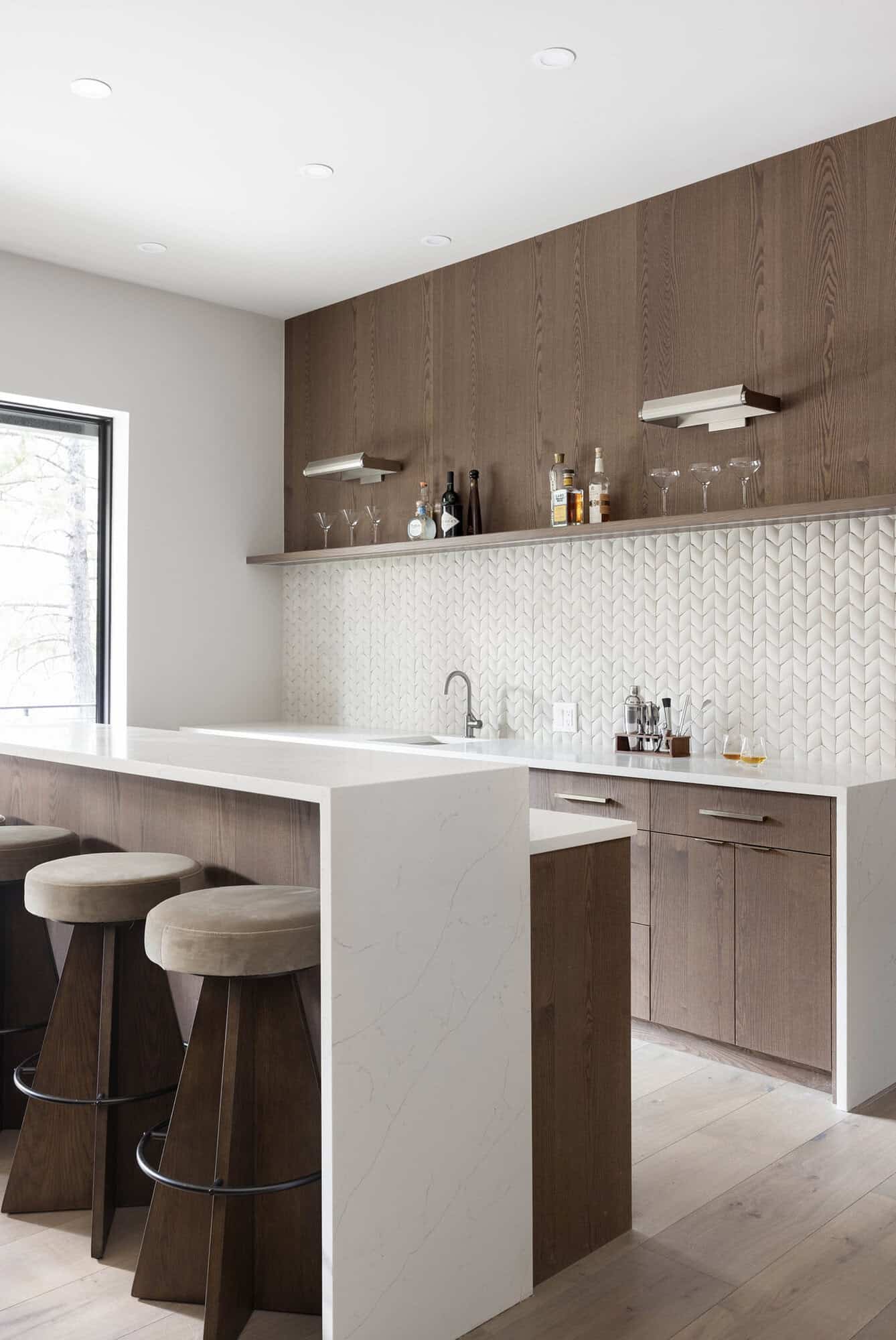 modern rustic home bar