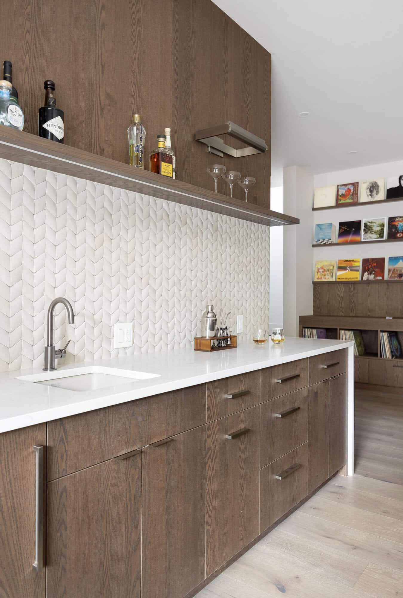 modern rustic home bar