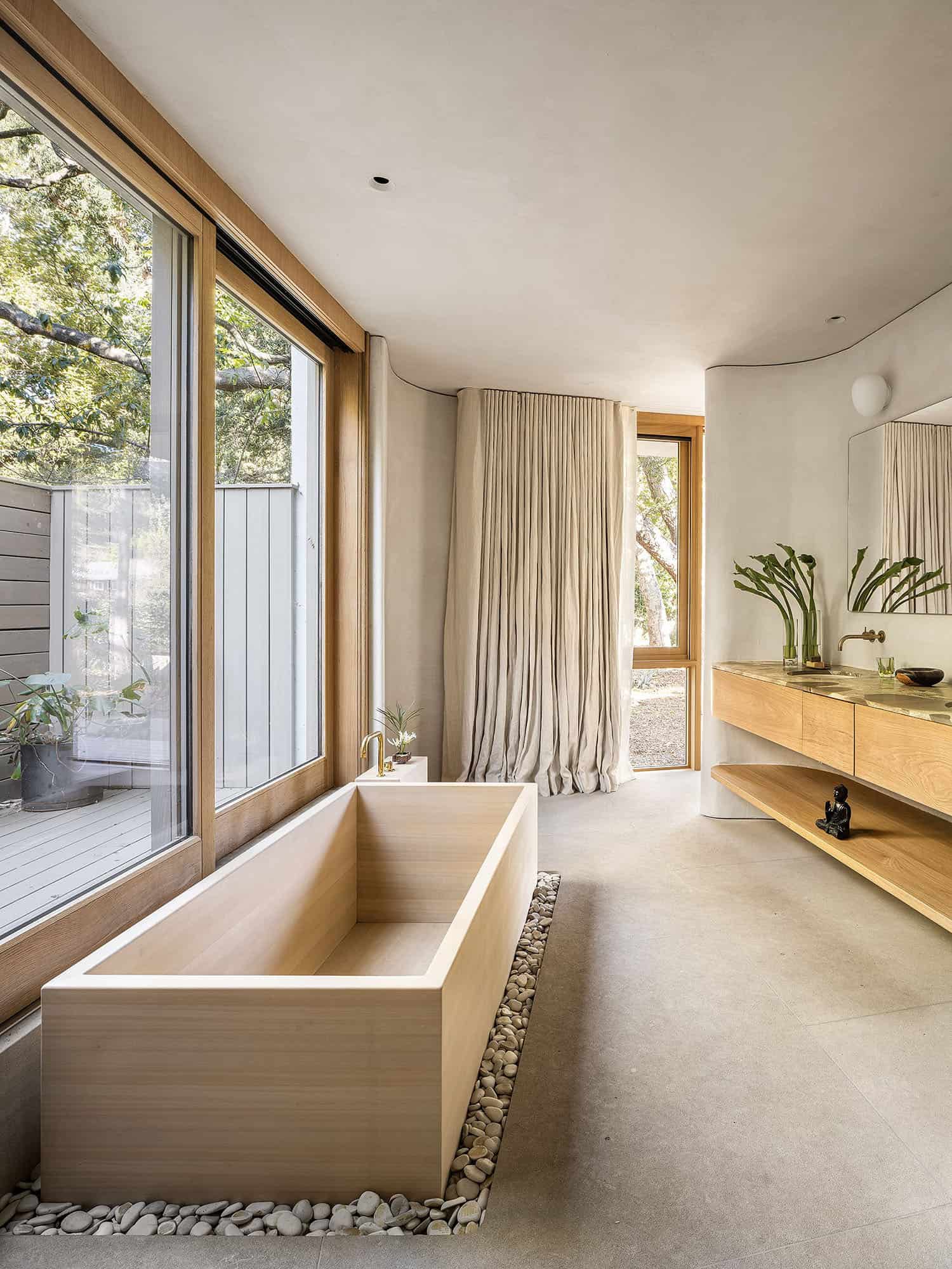 contemporary bathroom vanity wtih a tub