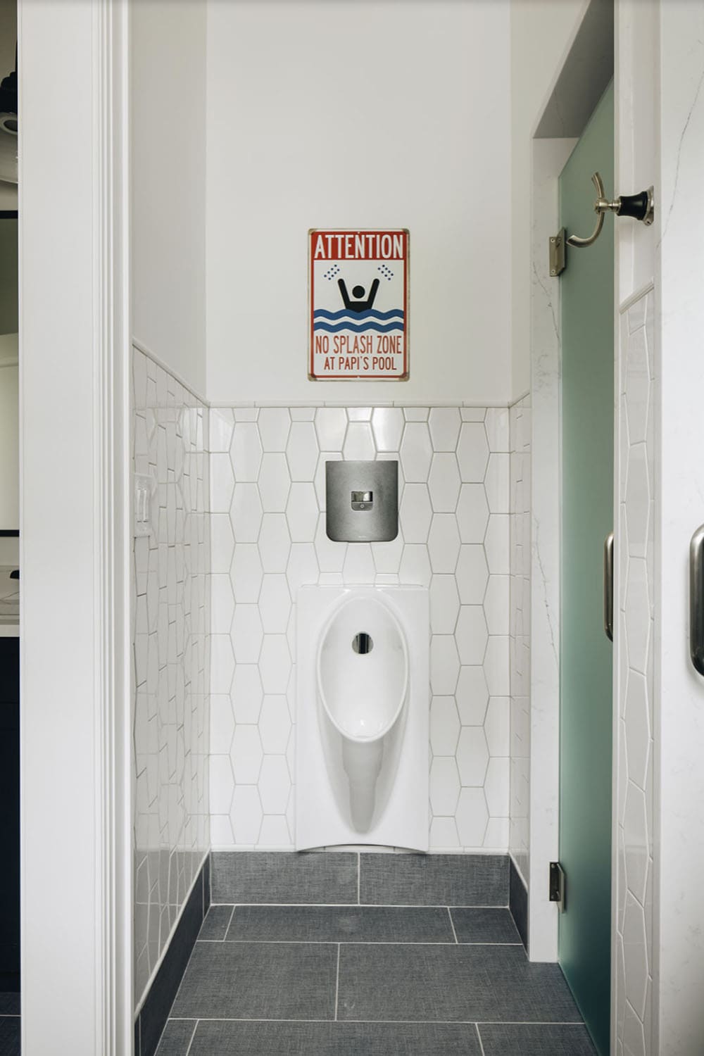 transitional pool bathroom