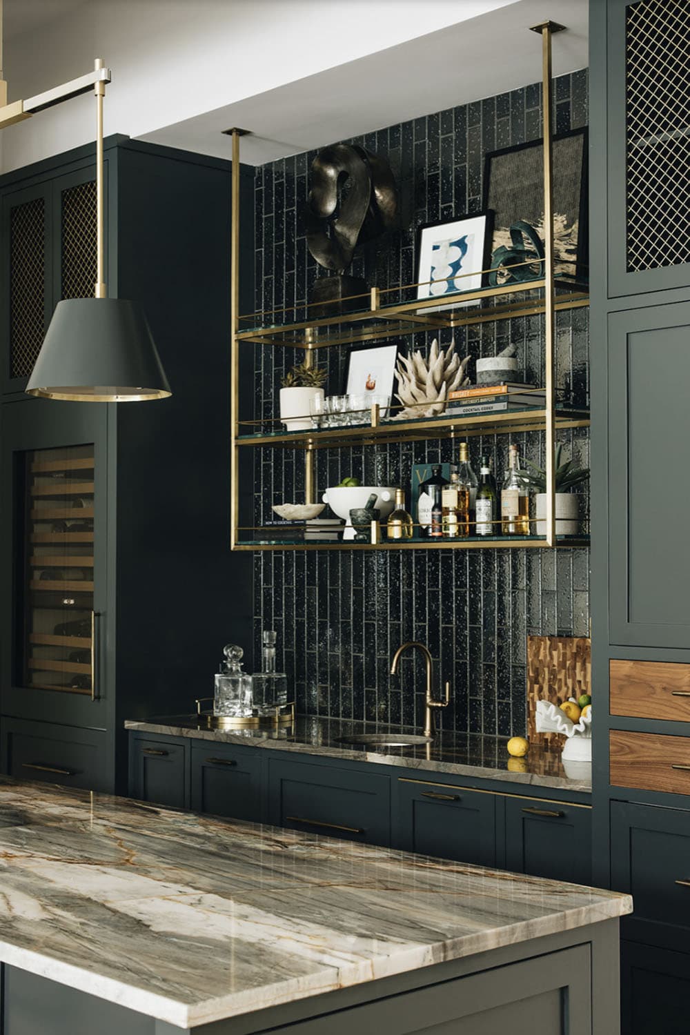 transitional home bar