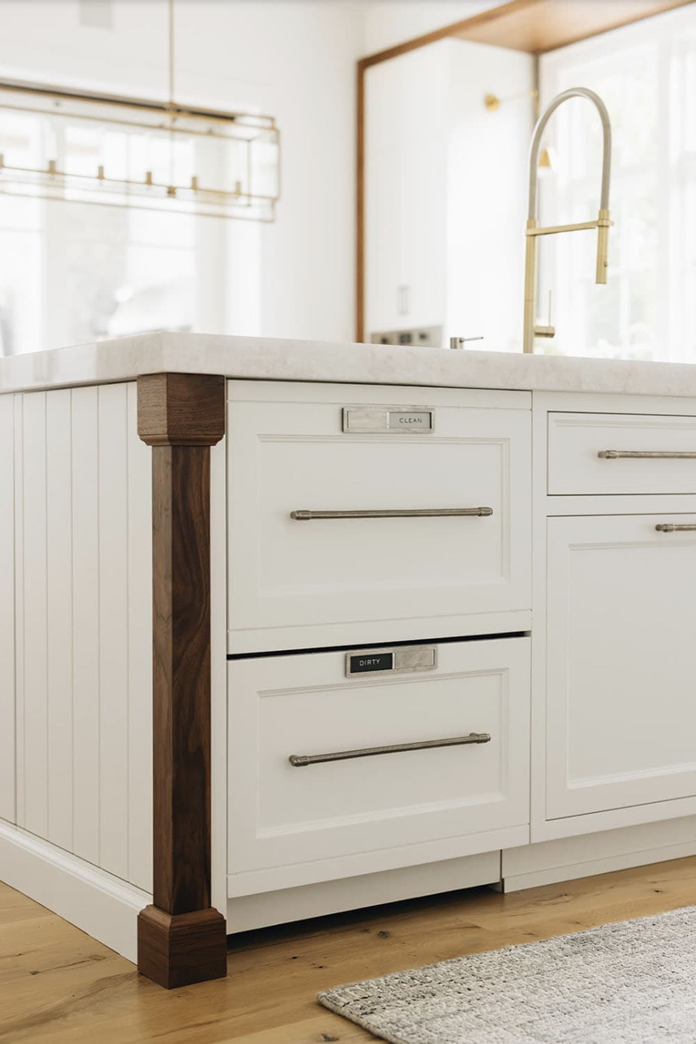 transitional kitchen island detail