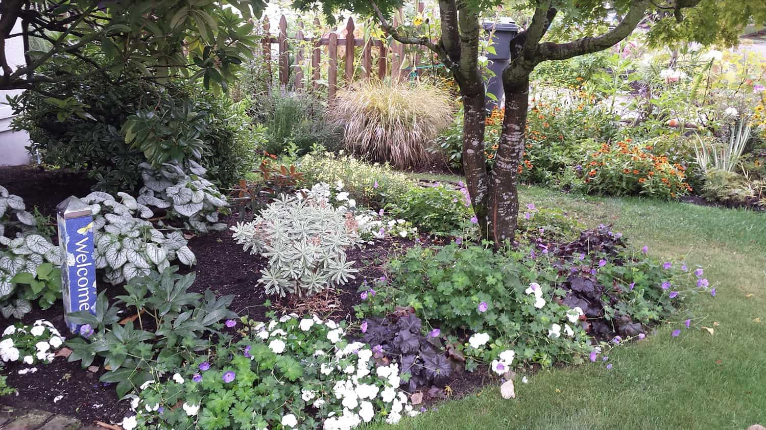 welcoming entry garden with flowers