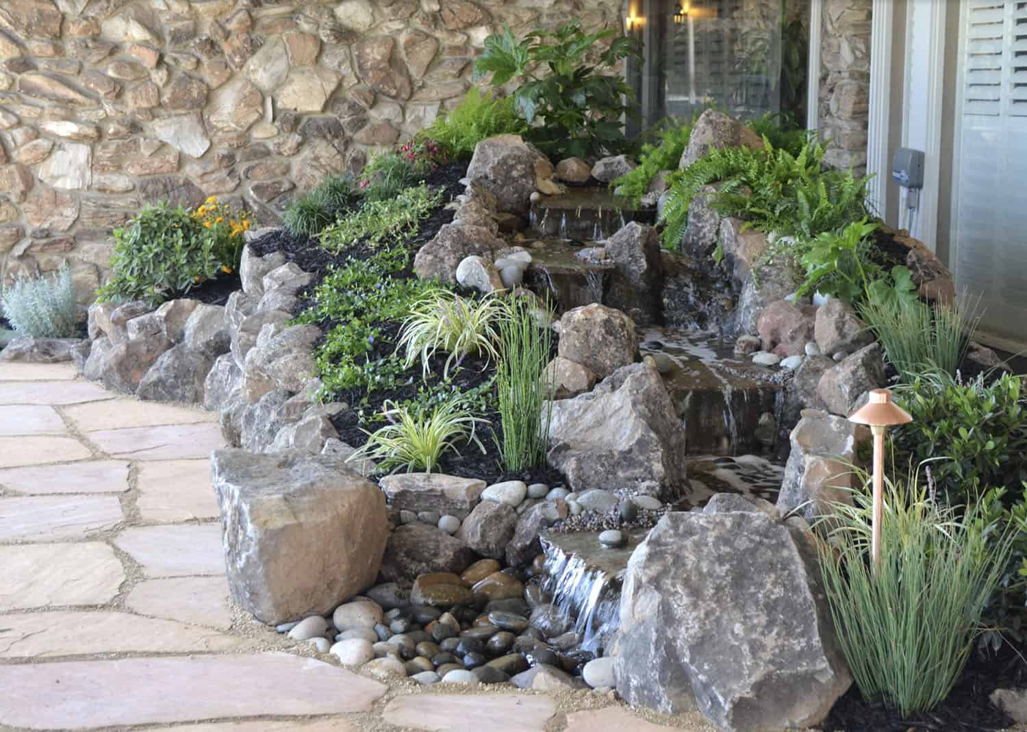 water feature for a corner garden