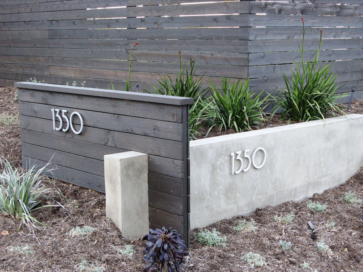 corner garden cedar address wall