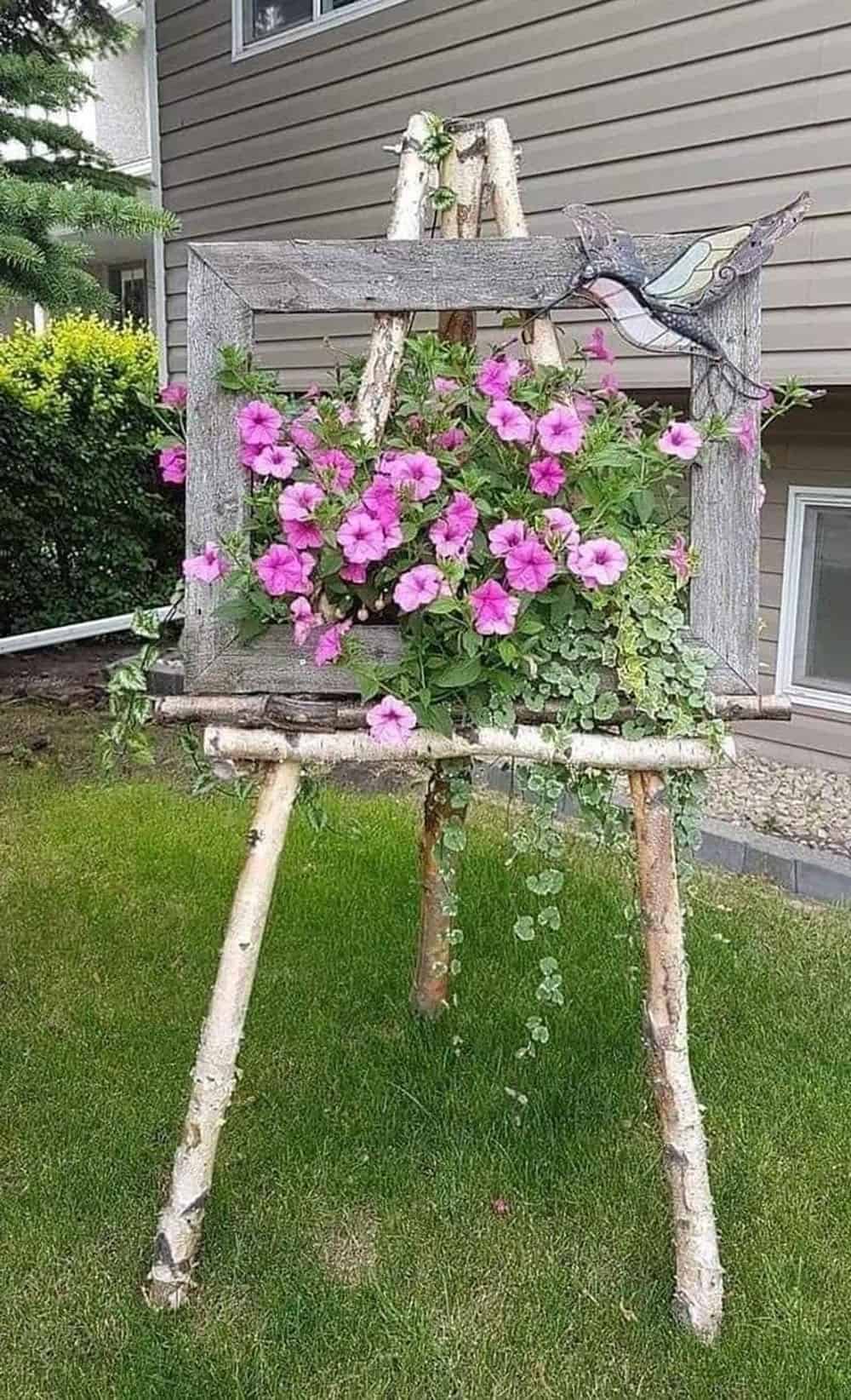 diy art easel corner garden