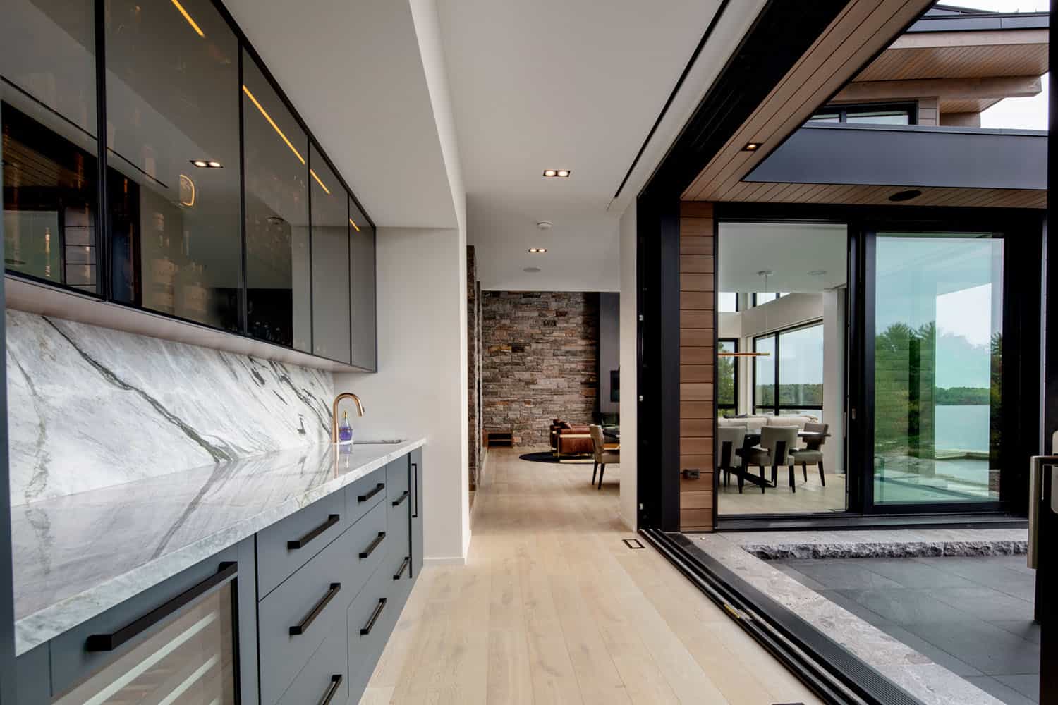 contemporary home bar