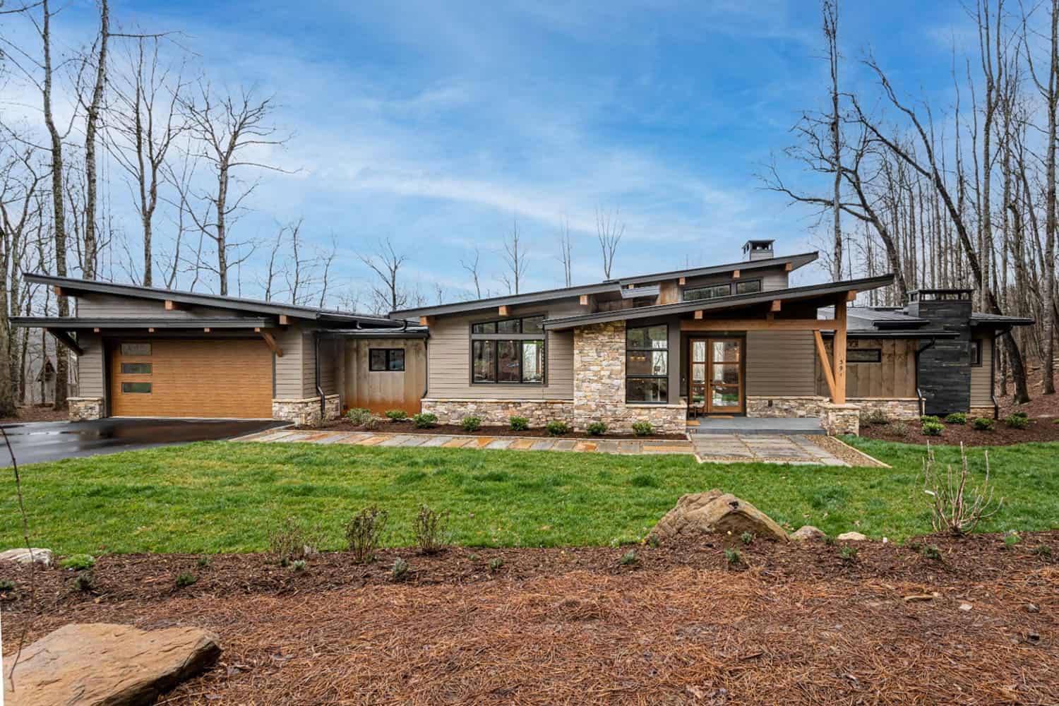 contemporary mountain home exterior