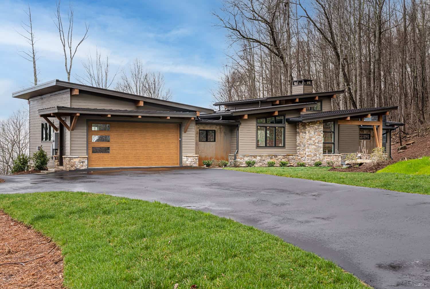 contemporary mountain home exterior