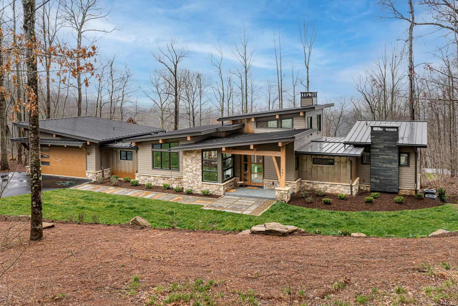 contemporary mountain home exterior