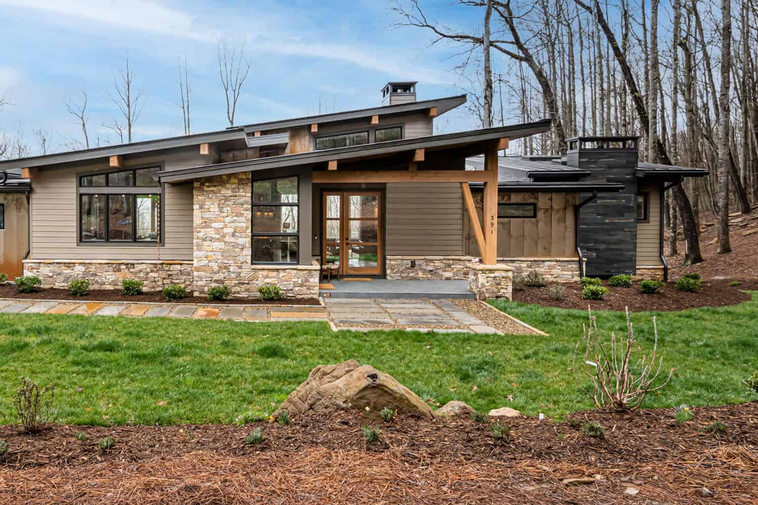 contemporary mountain home exterior