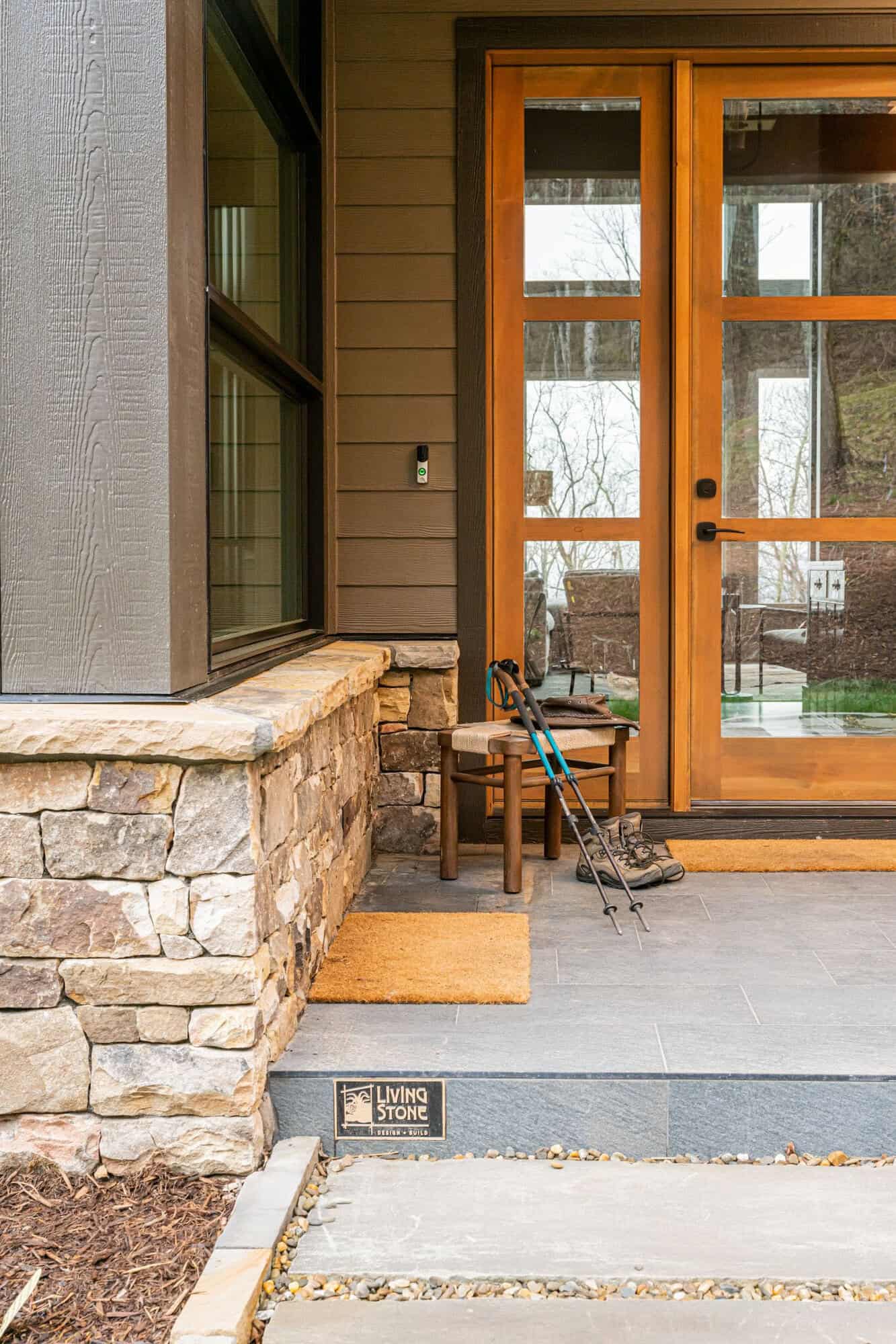 contemporary mountain home exterior entry